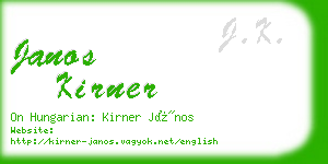 janos kirner business card